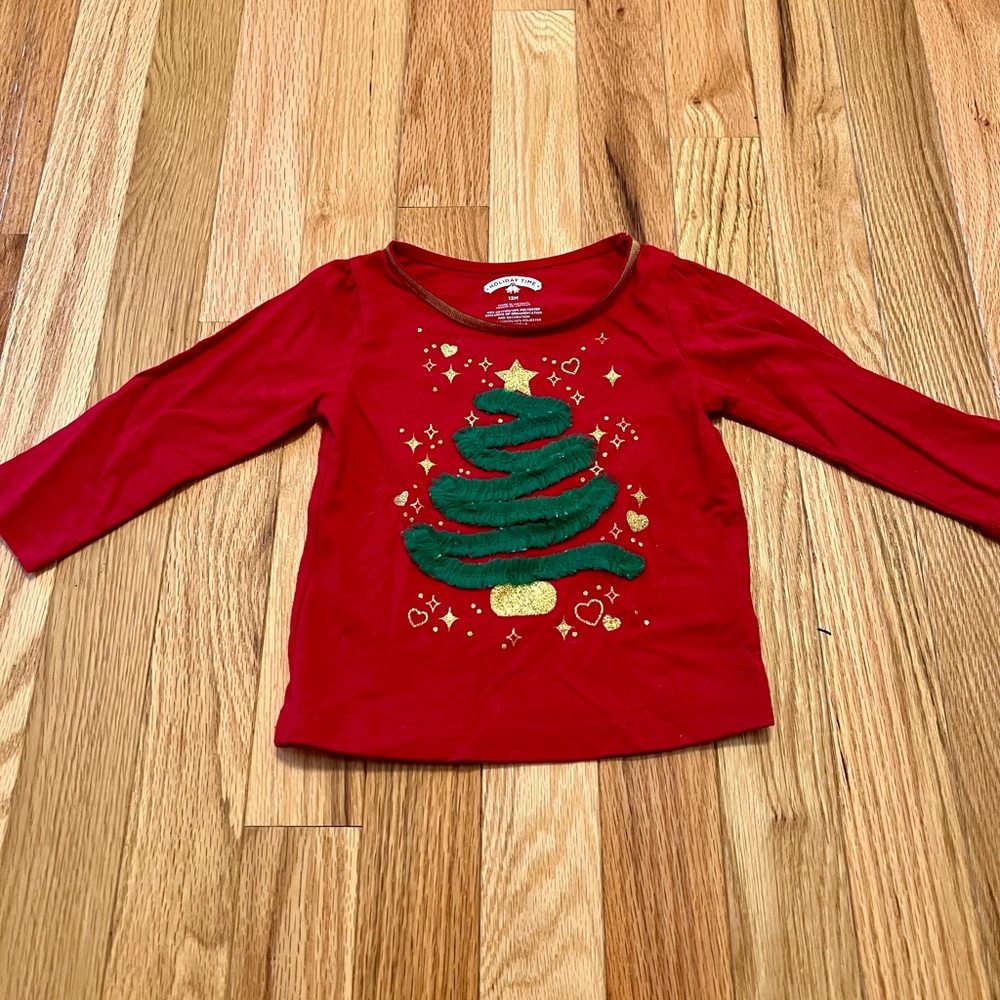12 month girl Christmas shirt